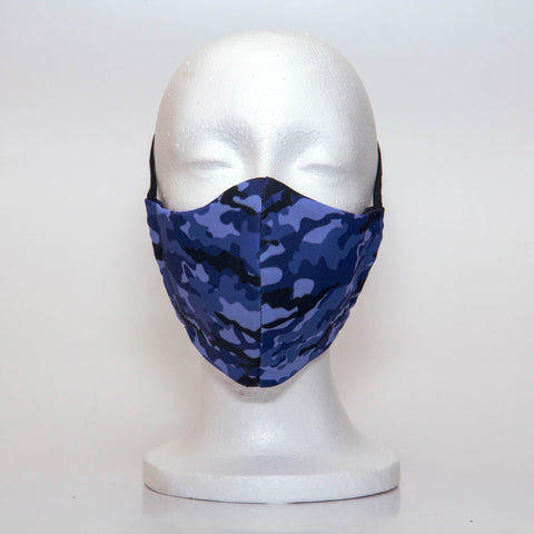 Blue Camo Fabric Face Masks – modesse